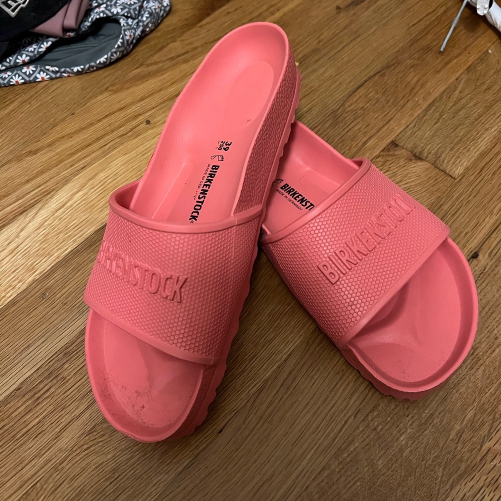 Hot Pink Birkenstock slides